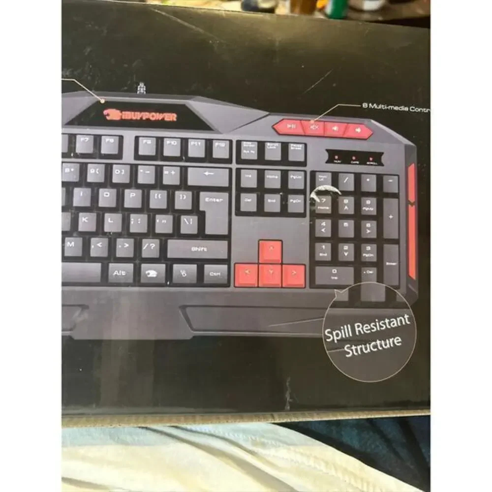 ibuypower-ibp-Ares‎ E1 gaming keyboard spill resistant black n red